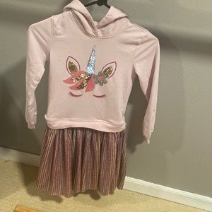 Girls Unicorn Hoodie Dress size 8